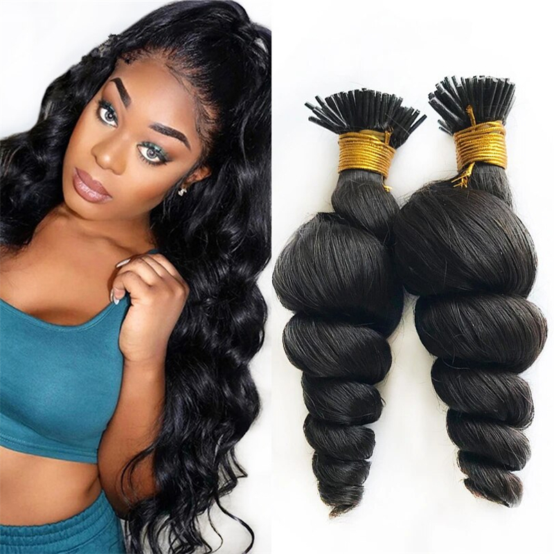 Human Hair I Tip Hair Extensions Loose Wave